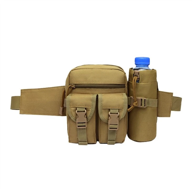 Black Army Field Portable Tactical Waist Backpack Water Bottle Bag For Outdoor Camping