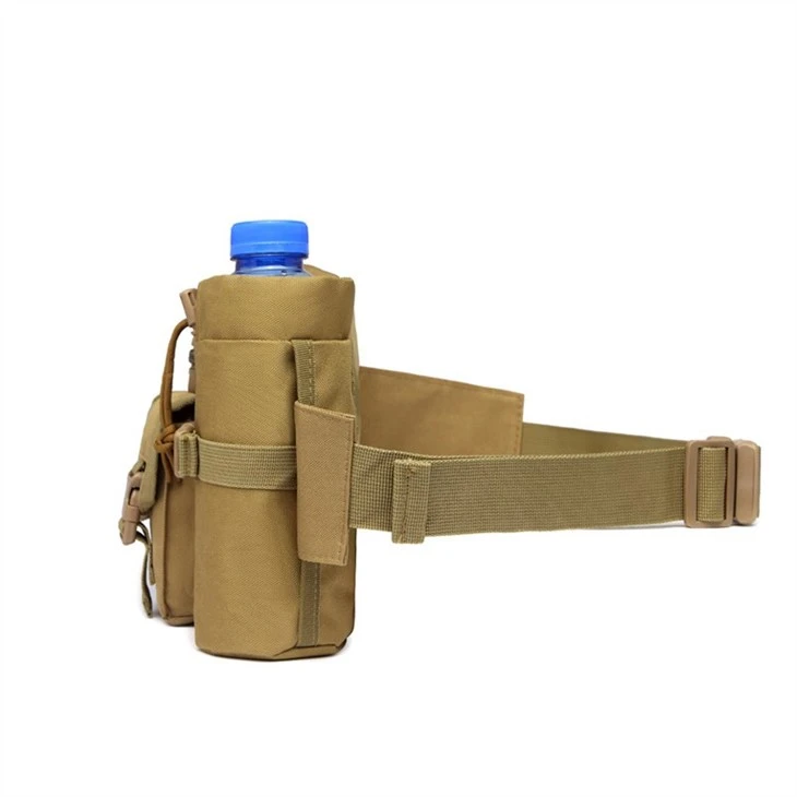 Black Army Field Portable Tactical Waist Backpack Water Bottle Bag For Outdoor Camping